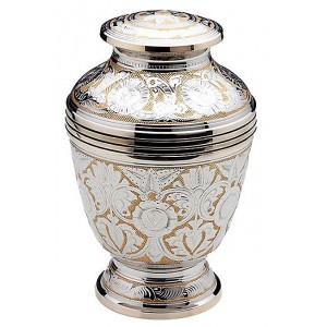 Brass Urn (Gold with Silver Detail) - Clearance Prices on High Quality Cremation Ashes Urns